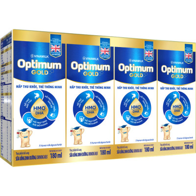 Thùng 48 Hộp Sữa Bột Pha Sẵn Vinamilk Optimum Gold 180ml