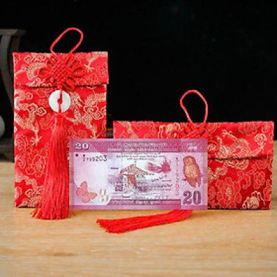 Túi gấm màu tím loại 20 Sri Lanka sưu tầm, làm quà tặng