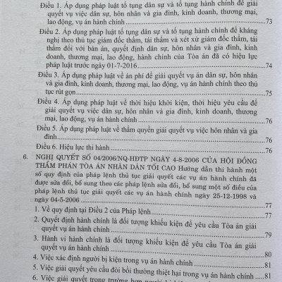 Hệ Thống Các Nghị Quyết Của Hội Đồng Thẩm Phán, Toà Án Nhân Dân Tối Cao Về  Hành Chính, Kinh Tế - Thương Mại và Hôn Nhân Gia Đình Từ Năm 2000 Đến 2023