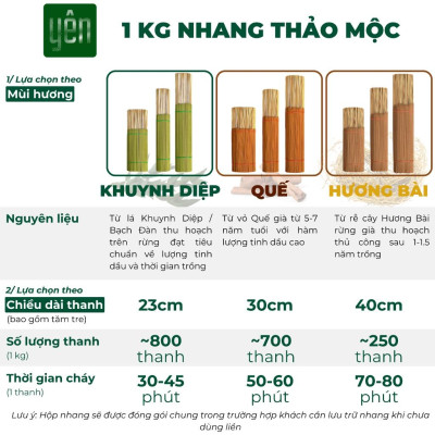 Nhang Quế Chi Sạch 1kg Giá Sỉ Loại 23-30-40cm 800-700-500 Thanh Yên 100 % Tự Nhiên Thờ Cúng Thư Giãn