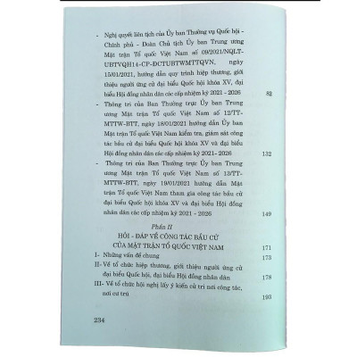 Sách - Công Tác Bầu Cử Đại Biểu Quốc Hội Khóa XV Và Đại Biểu Hội Đồng Nhân Dân Các Cấp Nhiệm Kỳ 2021-2026 Của MTTQVN