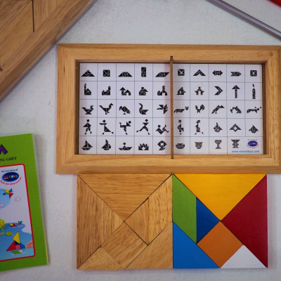 TANGRAM ĐÔI WINWIN TOYS, PHÁT TRIỂN TƯ DUY LOGIC VÀ TRÍ TƯỞNG TƯỢNG CHO BÉ, KÈM SÁCH HƯỚNG DẪN