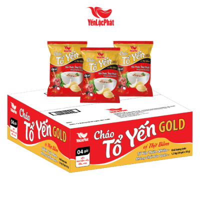 Cháo Tổ Yến Gold Yến Lộc Phát Thịt Bằm - Ăn liền - Gói 50gr - Thùng 30 gói
