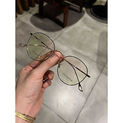 Kính Mắt tròn to kim loại tăm thời trang Hàn Quốc (Màu đen vàng)