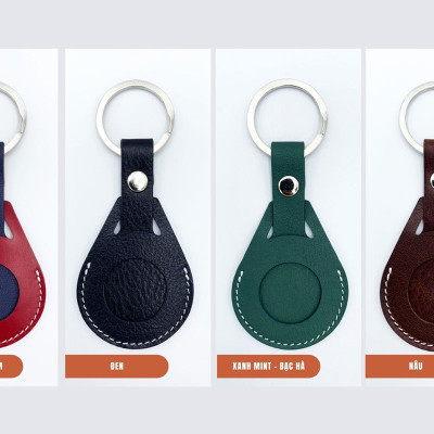 Bao Da Cao Cấp Dành Cho Apple AirTag, Chất Liệu Da Bò Thật 100%, AirTag Case Chống Sốc-Chống Bám Bụi-Chống Bám Vân Tay-Chống Xước - Hàng Chính Hãng SAIGIO