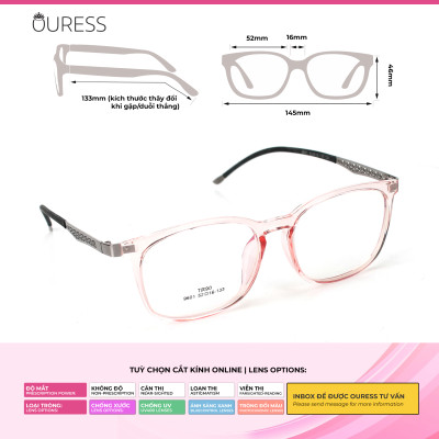 GỌNG KÍNH TR90 PHỐI CÀNG HỢP KIM CAO CẤP BỀN ĐẸP THỜI TRANG – HÀNG CHÍNH HÃNG 9601