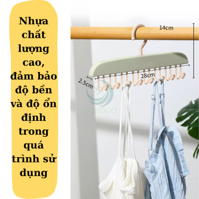 Móc Treo Đồ Đa Năng 8 Móc Xoay 360 Độ Tiết Kiệm Không Gian - Móc Treo Thắt Lưng, Đồ Lót