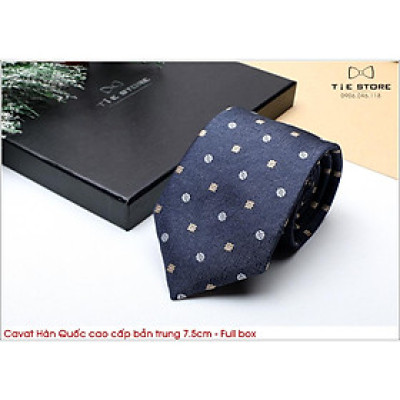 NHIỀU MẪU Cà Vạt Nam Bản Trung 7.5Cm màu nâu hoa tiết vuông - Cavat Hàn Quốc Cao Cấp Full box