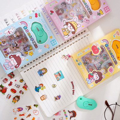 Hộp sticker 8 tấm trong suốt kèm dao tiện ích