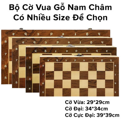 Cờ Vua Nam Châm  Bằng Gỗ Cao Cấp Chọn Size - Bộ Cờ Vua Cao Cấp Gỗ Tự Nhiên Có Gắn Nam Châm Chính Hãng miDoctor