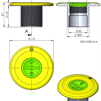 Đấu hút nước vệ sinh Hồ bơi hãng Astral 00301