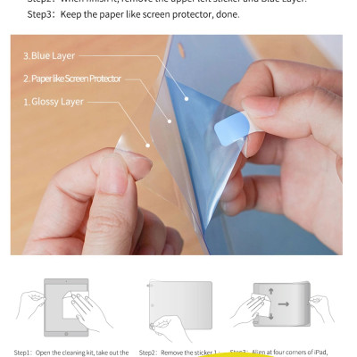 Dán màn hình Paperlike cho iPad 10.2 inch Gen 7, Gen 8, Gen 9 hiệu WIWU nhám chống xước, chống bám vân tay, cảm giác viết vẽ như trên giấy cao cấp - Hàng chính hãng