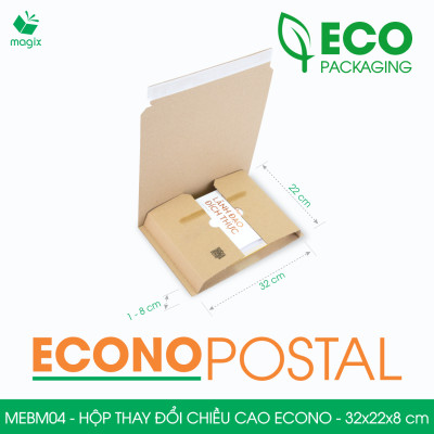 MEBM04 - 32x22x8 cm - 60 hộp carton thay đổi chiều cao siêu tiết kiệm - Hộp đóng sách, hộp gói hàng