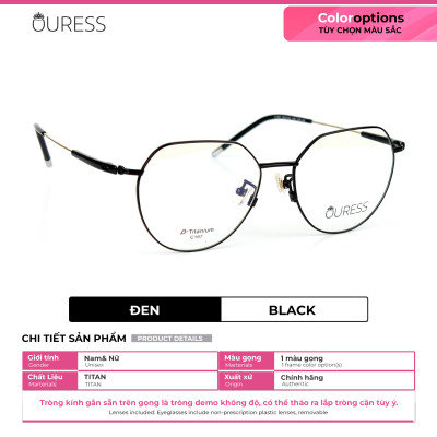 Gọng kính titanium BL7229 C167 thời trang nam nữ cá tính siêu nhẹ siêu bền OURESS