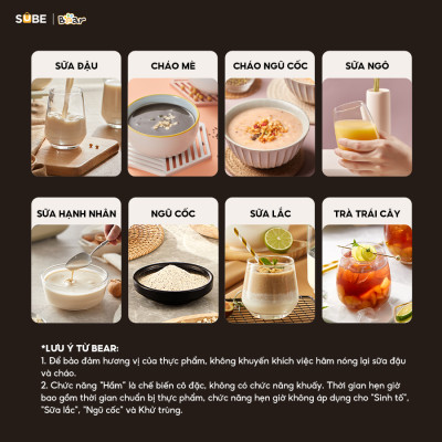 Máy Làm Sữa Hạt BEAR Đa Năng 1.75L Máy Xay Nấu Đa Năng Máy Xay Sinh Tố Máy Xay Hạt Nhuyễn Mịn Chống Ồn Tốt SB-SH17V - Hàng Chính Hãng