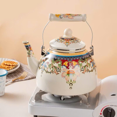 Ấm Đun Nước Bếp Từ Thép Tráng Men Lớn 3.3L Retro Kiểu Hoàng Gia – Tiện Lợi & Sang Trọng - HÀNG CHÍNH HÃNG MINIIN