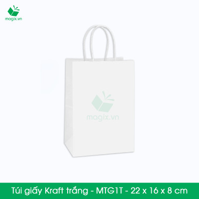 MTG1 MTG1T - 22x16x8 cm - Combo 200 túi giấy Kraft Nhật cao cấp