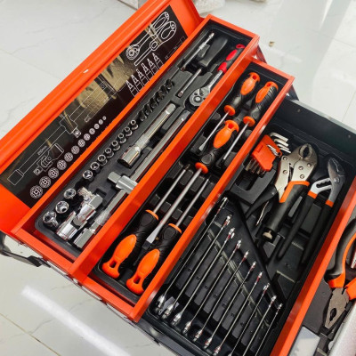 Thùng đồ nghề sửa chữa di động 85 Chi Tiết, sửa chữa xe chuyên dụng 85 chi tiết có hộp đựng đồ