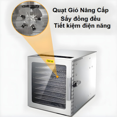 Máy sấy thực phẩm 8 khay thương hiệu Mỹ Septree DBC-08A01 công suất 500W - Hàng chính hãng