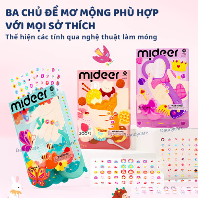 Dán móng tay cho bé Mideer Nail stickers miếng dán móng tay giả an toàn cho bé gái