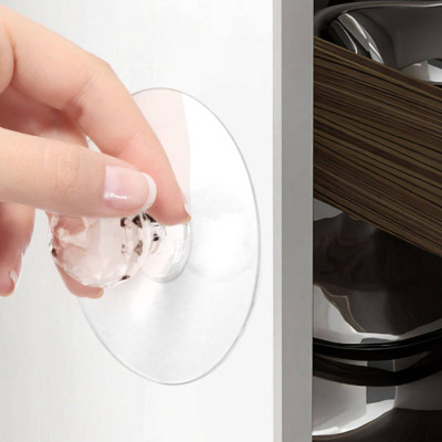 Miếng Dán Núm Tủ Ngăn Kéo Acrylic Móc Tay Kéo Cửa Sổ Tủ Lạnh Siêu Dính Không Khoan Tiện Lợi