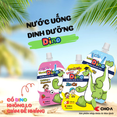 Nước Uống Dinh Dưỡng Vị Sữa Dành Cho Trẻ Em Long Dino Mẫu Mới (10 Gói x 120ml)