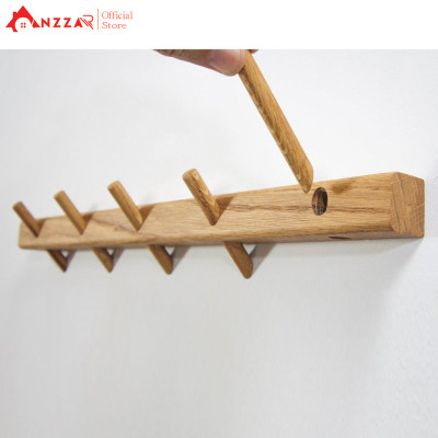 Móc Treo Quần Áo Gắn Tường Màu phủ bóng- Móc Gỗ Treo Quần Áo Anzzar - Móc Treo Tường Gỗ Tự Nhiên-M02