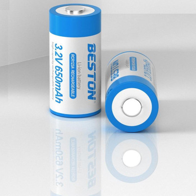 Pin sạc RCR123A 16340 BESTON Dung lượng cao 650mAh dùng cho máy ảnh, camera, thiết bị đo, đèn pin, ống nhòm - Hàng chính hãng