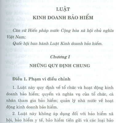 Luật Kinh Doanh Bảo Hiểm (Bản in năm 2022)
