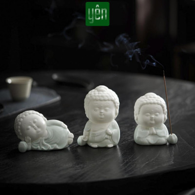 Đế Cắm Nhang Thảo Mộc Tượng Phật Gốm Sứ Đứng Nằm Ngồi Yên Trang Trí Tâm Linh Thờ Cúng