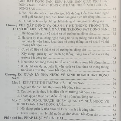 Pháp luật về môi giới, đầu tư kinh doanh bất động sản, đất đai và nhà ở