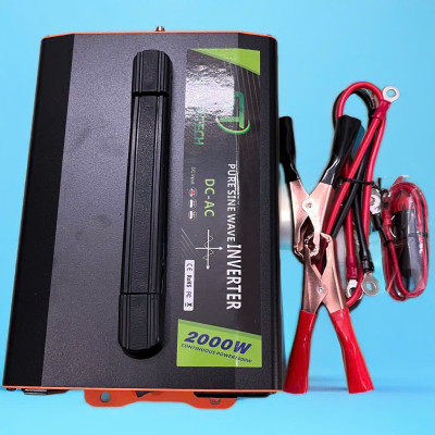 Hàng Nhật - Bộ Kích Điện 12V Lên 220V 2000W Sóng Sin Chuẩn, Màn Hình LED Hiển Thị Vôn, Dòng Tải, Nhiệt Độ | Loại Cao Cấp Bền Bỉ