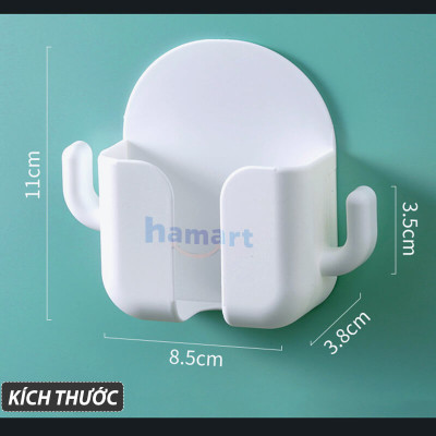 Giá Để Điện Thoại Dán Tường Đa Năng Đựng Điều Khiển Remote Màu Trắng Keo Siêu Dính Tiện Lợi