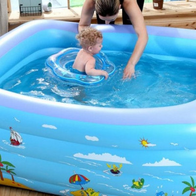 Bể bơi bơm hơi trẻ em chính hãng D Danido, Phao bơi cho bé 1.2m/1.5m/1.8m chất lượng, bền đẹp, 2 tầng - 3 tầng, dày dặn, chống trượt, Bể bơi cho bé, Hồ bơi nhân tạo