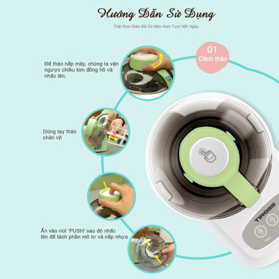 Máy Làm Kem Hoàn Toàn Tự Động Tiross TS9090 (Hồng) - Hàng Chính Hãng