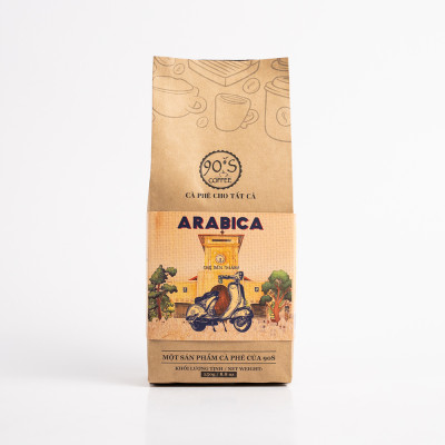 Cà Phê Hạt Arabica Rang Mộc Nguyên Chất - 90S Coffee Vietnam - 100% Cà Phê Sạch Cao Cấp