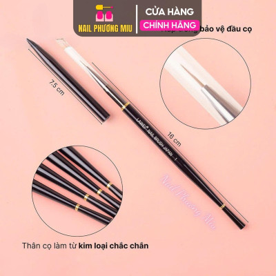 Set Cọ Nhật Vẽ Móng Lawei, Bộ 10 Cây Cọ Làm Nail Cao Cấp, Sợi Tổng Hợp, Từ 12.5cm Đến 19cm, Dành Cho Thợ Làm Nail