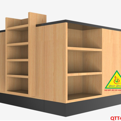 Quầy tính tiền, Bàn thu ngân cho cửa hàng tiện lợi, siêu thị mini QTT433 - NỘI THẤT LẮP RÁP VIENDONGADV