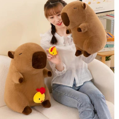 Thú nhồi bông capybara ciu gà đáng yêu - Size từ 35cm đến 65cm - Quà tặng gấu bông capybara có ciu hình gà kéo ra được.