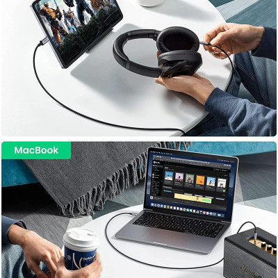 Ugreen UG20192CM450TK 1M Màu Đen Cáp chuyển USB-C sang 3.5mm Dương - HÀNG CHÍNH HÃNG