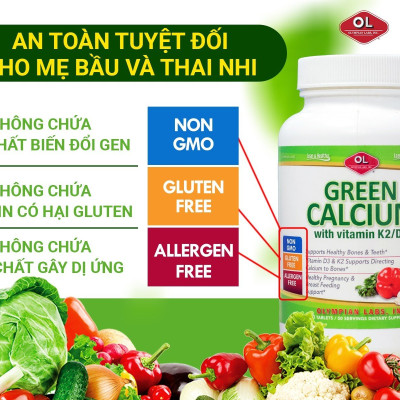 Green Calcium Olympian Labs – Bổ sung canxi hữu cơ hộp 100 viên (Mỹ)