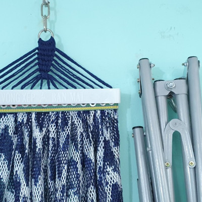 Võng xếp BAN MAI, võng cho trẻ em, nguyên bộ gồm khung võng và lưới võng (Giao màu ngẫu nhiên)