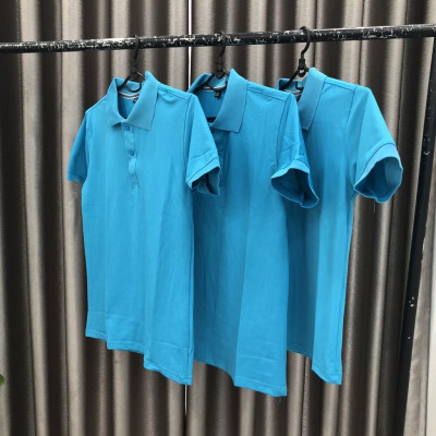 Áo Thun Có Cổ Cá Sấu 4 Chiều Xanh Da Trời