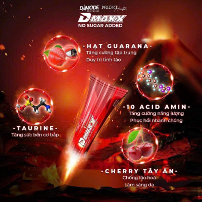 DMAXX thức uống bổ sung vitamin năng lượng không đường DAMODE 46 gói màu đỏ mỗi gói 2,2gr