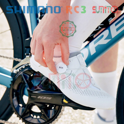 Giày can xe đạp road SHIMANO RC302 trắng fullbox chính hãng