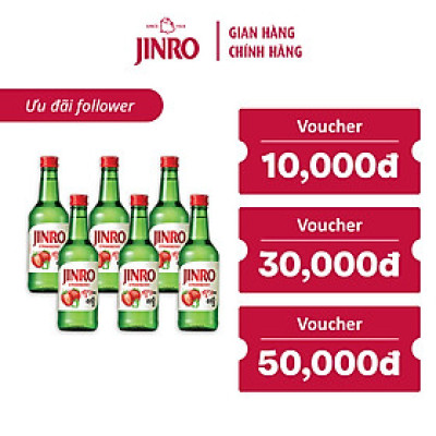[CHÍNH HÃNG] Soju Hàn Quốc JINRO VỊ DÂU 360ml - Combo 6 chai