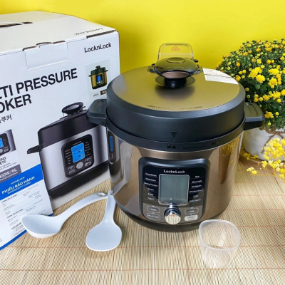 Nồi Áp Suất Điện Tử Đa Năng Hàng Chính Hãng LocknLock Dung Tích 6 lít EJP676BLK