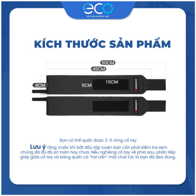Băng quấn cổ tay trợ lực khớp tập gym, boxing bảo vệ cổ tay GoodFit GF301W (1 đôi)