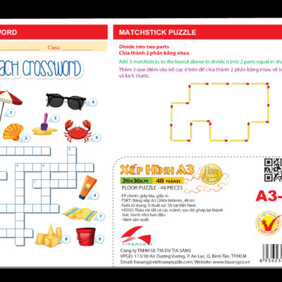 Xếp hình Tia Sáng Baby Bus 1 (48 Mảnh Ghép) - Tặng kèm câu đố mặt sau cho bé