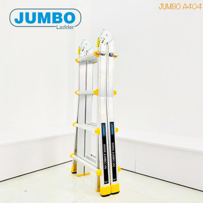 Thang nhôm rút lồng JUMBO A404 - Chữ A cao nhất 2.0m, chữ I cao nhất 4.0m, tải trọng 300kg